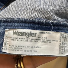 Wrangler 13MWZXS Mens Cowboy Cut Blue Denim Straight Leg Jeans 40x40 picture