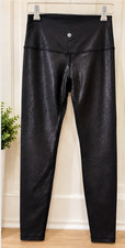 Lululemon Align High Rise Legging Pants Womens 8 Black Shine Glossy Metallic picture