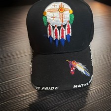 NATIVE PRIDE Embroidered Dreamcatcher Feather Adjustable Ball Cap - New  picture