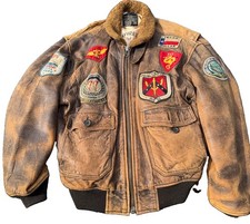 AVIREX TYPE G-1 AUTHENTIC VINTAGE LEATHER FLIGHT JACKET MEN Size Medium  picture