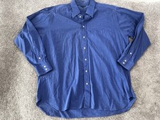 VINTAGE Burberry London Dress Shirt Mens 17.5 36/37 Blue Chambray Long Sleeve picture