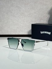 CHROME HEARTS NIPPLY Silver Oversized Square Sunglasses Green Gradient Lenses picture