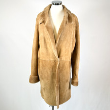 Vintage Artigiano Italian Sheepskin Shearling Coat Camel UK 18 picture