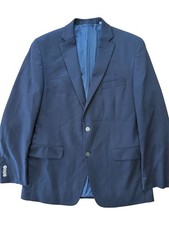 MICHAEL KOHRS MENS NAVY BLUE BLAZER 2-BUTTON SINGLE BREASTED CLOSURE POCKETS 42L picture