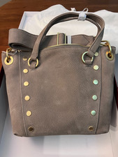Hammitt Daniel Med Suede Leather Handbagt Grey Natural BR Gold NWT picture