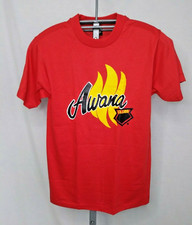  Vintage Awana Clubs Christian T Shirt 80'S Med NWOT NOS Red Single Stitch picture