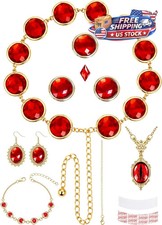 Red Gem Waist Belt,Raven Costume Accessories Belt,Adjustable,Cosplay,10Pcs | picture