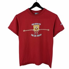 Vintage 2002 Nickelodeon SpongeBob SquarePants Cartoon Red Shirt Size S picture