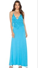 Nwt Sky Brand Blue Fringe Maxi Dress Sz. S picture