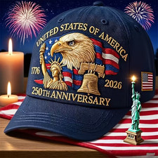 250th Anniversary USA Hat - Adjustable United States 250th Anniversary Hat picture