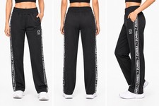 Zumba x Hello Kitty Women’s Small Black Track Pants Logo Side Stripe Athletic picture
