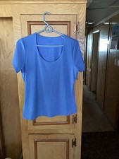Tahari Modern Essentials Women's Blue Short Sleeve Top picture