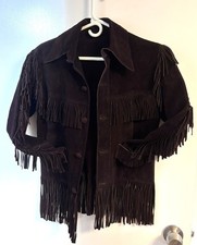 Vintage 1960s Fringe Suede Brown Leather Jacket One of a Kind picture