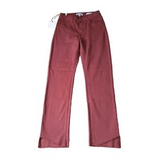 Lola Jeans Womens 27 Merlot Red KATE-MO High Rise Slim Step Hem NWT Stretch picture