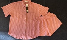 Fashion Nova Women's Pink/White Stripe Short Set picture