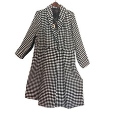 Torrid Marilyn Monroe Black White Houndstooth Coat 4X FitFlare Wool Trendy Retro picture
