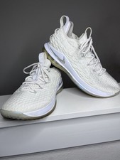 Nike LeBron 15 Low White Metallic Silver AO1755-100 Size 10.5 (No Box) picture