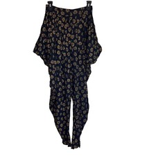 Contempo Casuals Harem Pants Vintage Black Elastic Waist Womens Size M 1980s 80s picture