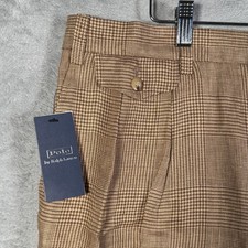 Polo Ralph Lauren Pants Mens 38x32 Brown Glen Plaid Whitman RELAXED Fit $298 picture