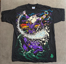 Vintage 1991 Liquid Blue Wizard All Over Print T-Shirt – Size Large picture