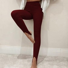 Hot2025 Leggings Women Solid Color High Waist Stretch Skinny Stirrup Pants S M L picture