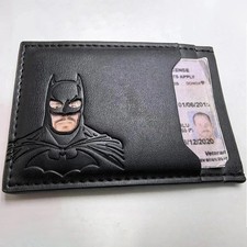 Personalized Leather Bat Wallet Superhero Mask Card Holder ID Wallet Gift picture