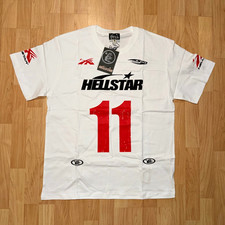 Hellstar Men's L White Red Black Graphic Logo Crew Neck Short Sleeve T-Shirt picture