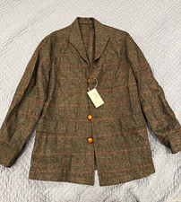 Justo Gimeno Men's Brown/Red Tweed Herringbone Teba Jacket size 44 Eu  picture