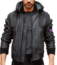 Ultimate Samurai 2077 Embroidered Gaming Cosplay Bomber Leather Motorbike Jacket picture