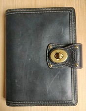 Coach Vintage 90's Legacy Turnlock Agenda Planner Leather Black Cover Gold RARE  picture
