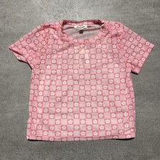 New Nik and Leksi Girls Printed Mesh Top with Layering Pink Tank, Size L (10/12) picture