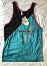 Vintage 1990s Adidas Racing Nylon Tank Top Vaporwave Made in France Large NWT picture