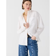 NWT J. Crew Etienne Oversized Oxford Shirt M MP PM White Blouse Top BZ990 J.Crew picture