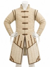 Handmade Medieval Padded Gambeson Jacket HEMA LARP Armor Arming Doublet Beige picture