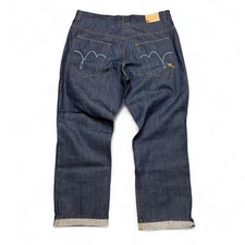 2000s Rocawear Navy Blue Denim Jeans Embroidered back pockets Size 40 picture