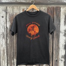Hot Neil Young Crazy Horse Unisex Black  Cotton T-Shirt Size S-5XL picture