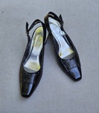 Ros Hommerson Bon Black Kid Women's Black Slingback Shoes Pumps 7.5N H-38523 picture