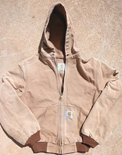 CARHARTT Vintage 90s JR606 Thermal Duck USA Distressed Jacket Kids XL Mens XS S picture