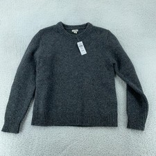 L.L. Bean Sweater Women S Petite Charcoal Heather Knitted Lambs wool Long Sleeve picture