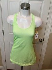 Lululemon Bright Green White Polka Dot Racerback Tank Top, Size 4 picture
