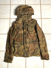 Abercrombie & Fitch Men's Red Field Camo Hooded Military Jacket Button SZ M picture
