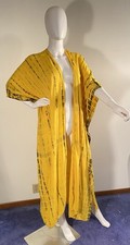 Vintage 1980’s Yellow Rayon Tie Dye Tunic Coat  In Excellent Condition picture