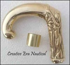 Solid Brass Engraved New Designer Antique Style Derby head Only handle Handmade picture