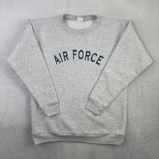 VTG American Fashion Network Air Force Sweatshirt Grey Long Sleeve Men's Small picture