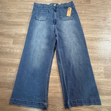 Our Republic For All Womens Wide Leg Jeans Medium Wash Patch Pockets Size 16 NWT picture