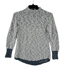 L.L. Bean Signature Coastal Quiet Luxury Linen Blend Sweater Size S Grey Marled picture