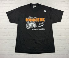 NWT Vintage 2003 Hooters Ft Lauderdale Beach FL Owl Graphic T Shirt Black USA L picture