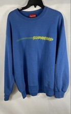 Supreme Men's Precision Crewneck Sweatshirt Blue Graphic Logo Sz L picture