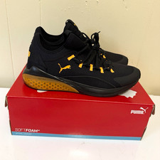 PUMA Men's Black/yellow Low Top Lace-Up Athletic Sneakers Solid Pattern New Box picture