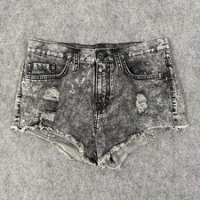 VANS High Waisted Cutoff Stretch Shorts Women's Size 5 (Actual 29x2) Black Gray picture